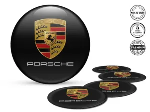 Porsche Style Autocollants Jantes Logos Bombés Élégants